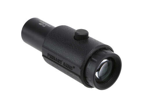 The Primary Arms 3X LER red dot magnifier features a rubber armor sleeve